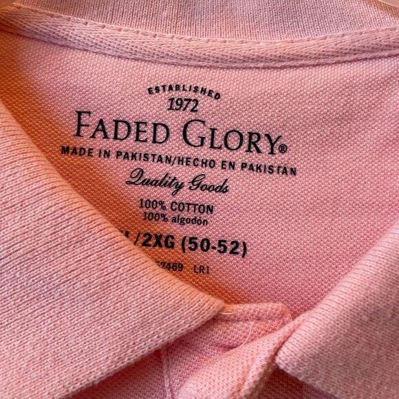 PINK POLO SHIRT SIZE 2XL 50-52 100% COTTON NWOT - Picture 3 of 4